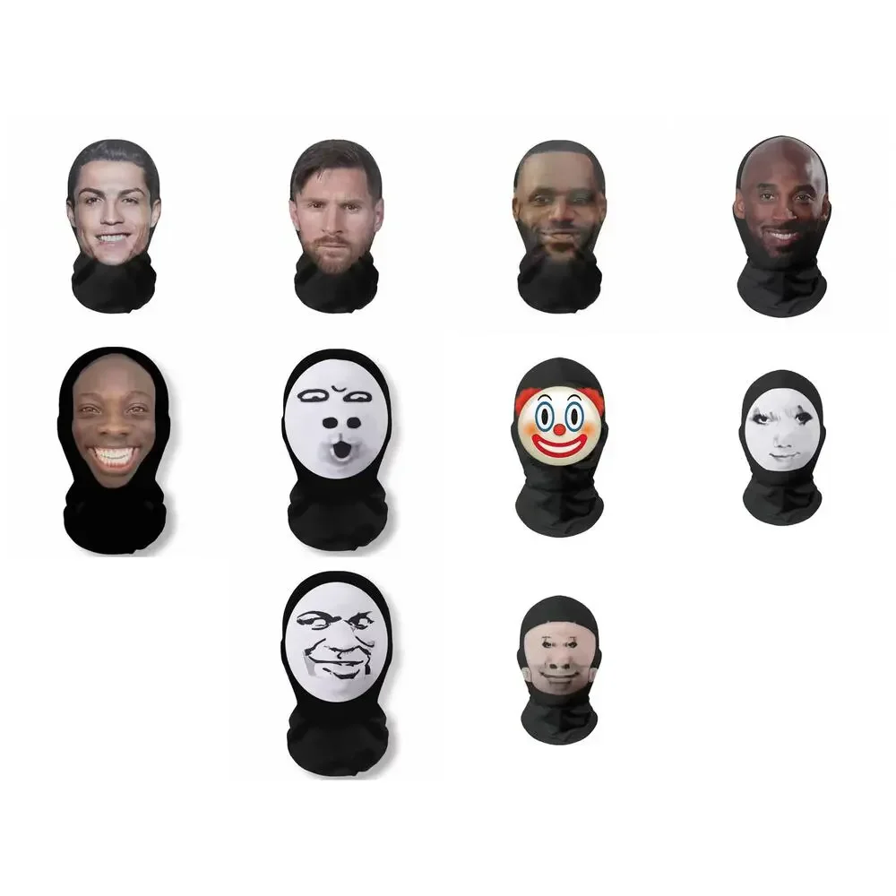 2‑Pack 3D Meme Balaclava Mask, Funny Prank Headwear Halloween Cosplay